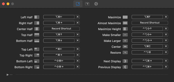 Screenshot of rectangle command screen